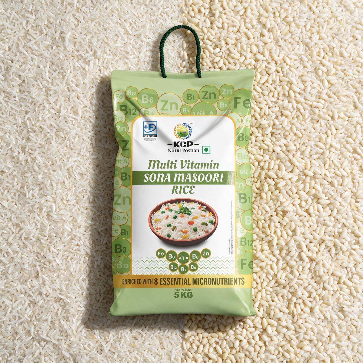 KCP Nutri Poshan Multi Vitamin Sona Masoori Rice 5kg pack
